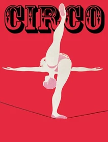 10391.Decor Poster.Room wall art interior red design.Circus tight rope acrobat