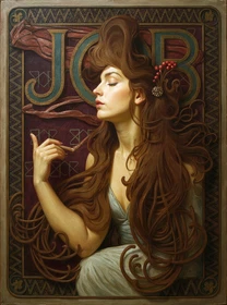 10389.Decor Poster.Home interior design.Wall Art.Job woman smoking.Cigar room