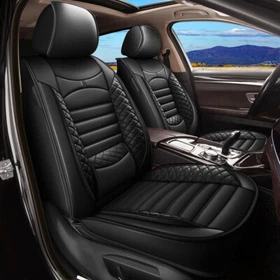 Car 2/5 Seat Covers PU Leather For Mitsubishi Endeavor 2004-2011 Protector Black