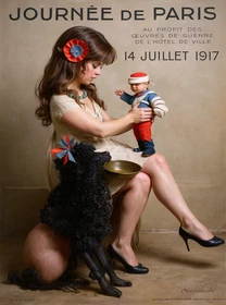 10413.Decor Poster.Home interior design.Wall Art.Girl plays wounded soldier doll