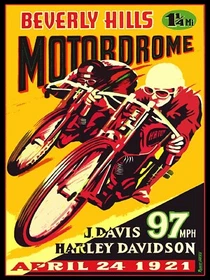 10927.Decor Poster.Room wall.Vintage Interior design.Beverly Hills motorcycles