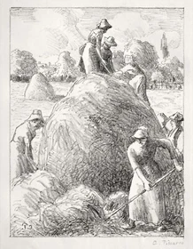 10127.Decor Poster.Room wall art design.Camille Pissarro painting.Heymakers.B&W