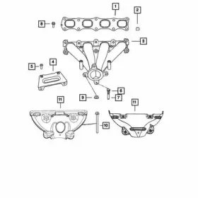 4693349AB MOPAR Exhaust Manifold Heat Shield Lower Jeep Dodge #2