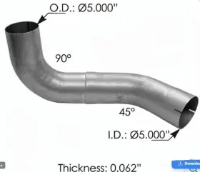 KW14764RA TEXCAM TRUCK PARTS Exhaust Divider Passenger