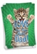 Pack of 3 Father's Day Cards w/ 5x7" Env. (1 Design) - Kitty Love You This Much