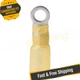 Ancor 312399 12-10 AWG #10 Yellow Heat Shrink Ring Terminals, 100 Pieces