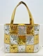 Vintage Never Used Poly Vinyl Gold and Silver Patch Work Design Handbag #10058