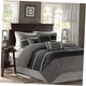  Palmer Comforter Set - Faux Suede Design, Striped King (104 in x 92 in) Black
