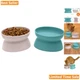 Whisker-Friendly Elevated Cat Bowls - Set of 2, Ergonomic Design in Teal & Pink