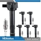 6 Ignition Coil & Platinum Spark Plug For Honda Acura Saturn 3.2L 3.5L