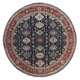 10'x10' Power Black Hand Knotted Karjihooz Design Pure Wool Round Rug R10065