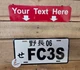 86-92 MAZDA RX7 TURBO II, FC3S JAPANESE LICENSE PLATE TAG