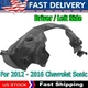 For 12-17 Sonic Front Splash Shield Inner Fender Liner Panel Plastic Driver Side