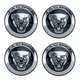 Jaguar Growler Black Wheel Center Caps XJ XK XF XE F-Type E-Pace Genuine SET x4