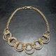 Vintage Circle Necklace Gold Tone Rope Design. 10127