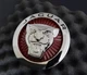 For JAGUAR F-Pace XE XF XJ XFR Silver Red Growler 86mm Front Grille Emblem Badge