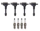 Denso 4 Ignition Coils & 4 U-Groove Design Spark Plugs 0.044 Kit For Nissan 2.5L