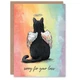 Cat Sympathy Greeting Card &ndash; Angel Black Pet Design, Sorry for Your Loss