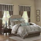Brystol 24 Piece Room in a Bag Faux Silk Comforter Jacquard Paisley Design