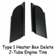 VW TYPE 1 HEATER BOX DELETE J-TUBE PUSHROD TIN BUG BUS GHIA THING SUPER BEETLE