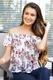 Off Shoulder Top w. Floral Design Detail S M L FAVLUX LUX10129
