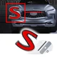 Sport Red S Front Grill Badge Car Sticker w/Mount Bolt For Infiniti Q50 Q60 Q70