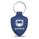 Dodge Viper Logo Blue Shield-Shape Style Genuine Leather Key Chain