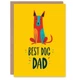 Father's Day Card for Dad Colourful Best Dog Design Greeting Card Blank Inside