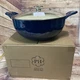 Princess House Round Casserole Pot Blue 5 Qt Stone New Design W/Glass Lid 10058